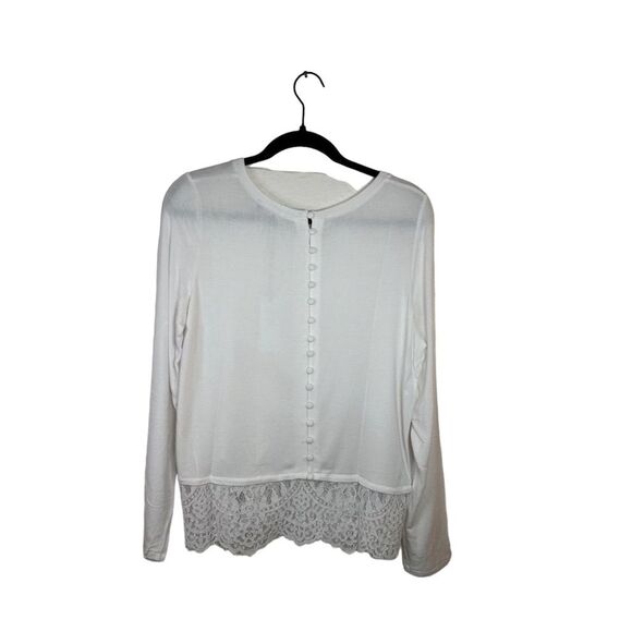 Generation Love Jules Women's Long Sleeve Lace Trimmed Blouse Size Large NWT - Picture 3 of 12